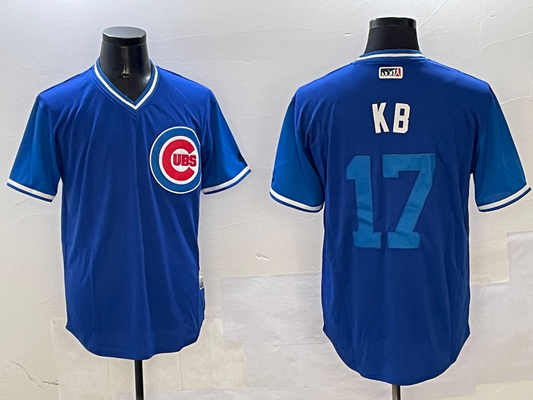 Men's Chicago Cubs Kris Bryant #17 Royal Replica Player jersey