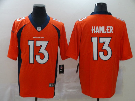 Men's Denver Broncos KJ Hamler #13 Orange Game Jersey1