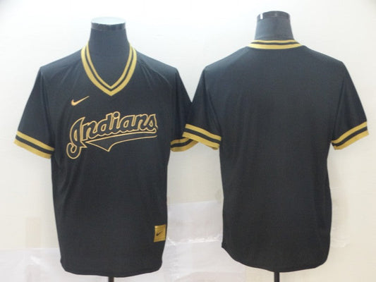 Men's Cleveland Guardians Black Replica Blank Jersey1
