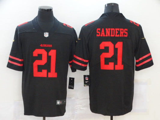 Men's San Francisco 49ers Deion Sanders #21 Black Game Jersey1