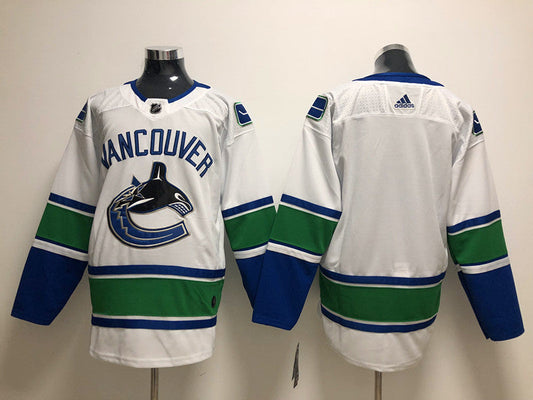 Men's Vancouver Canucks White Away Breakaway Blank Jersey1