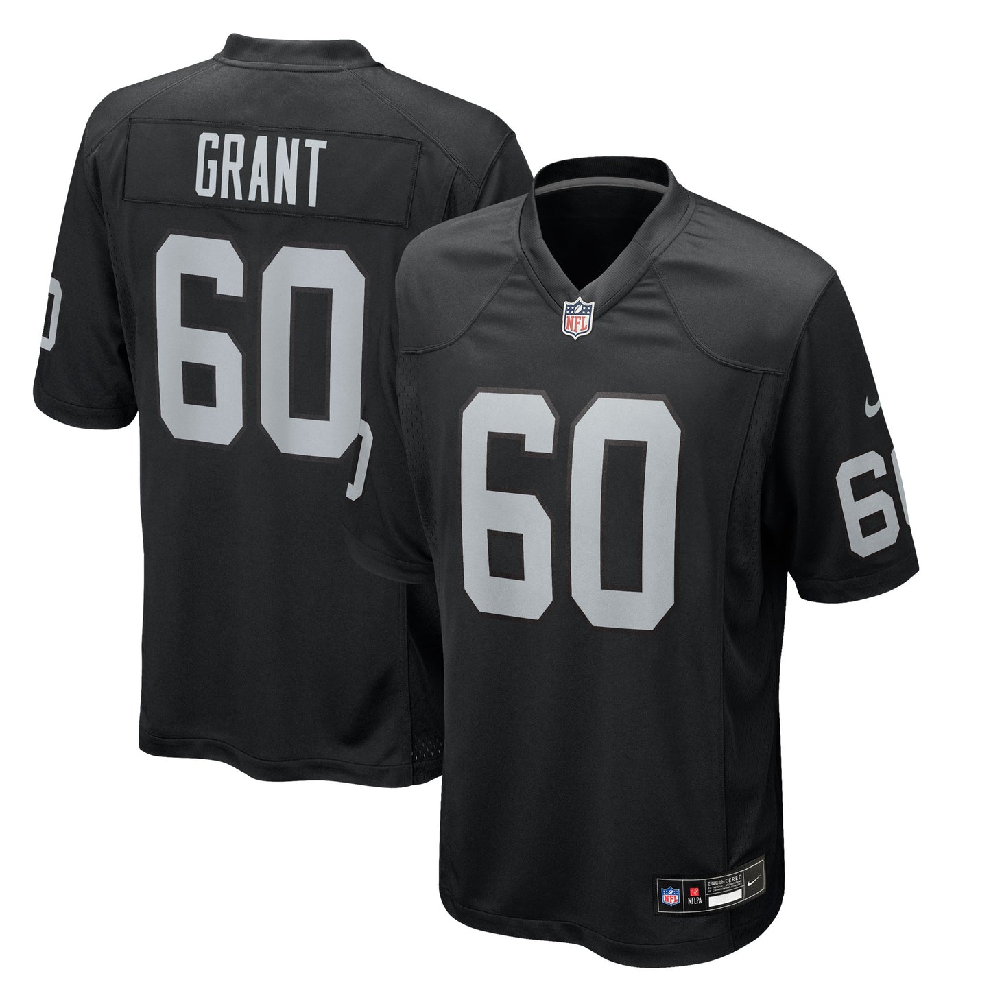 Las Vegas Raiders Charles Grant Black Team Game Jersey