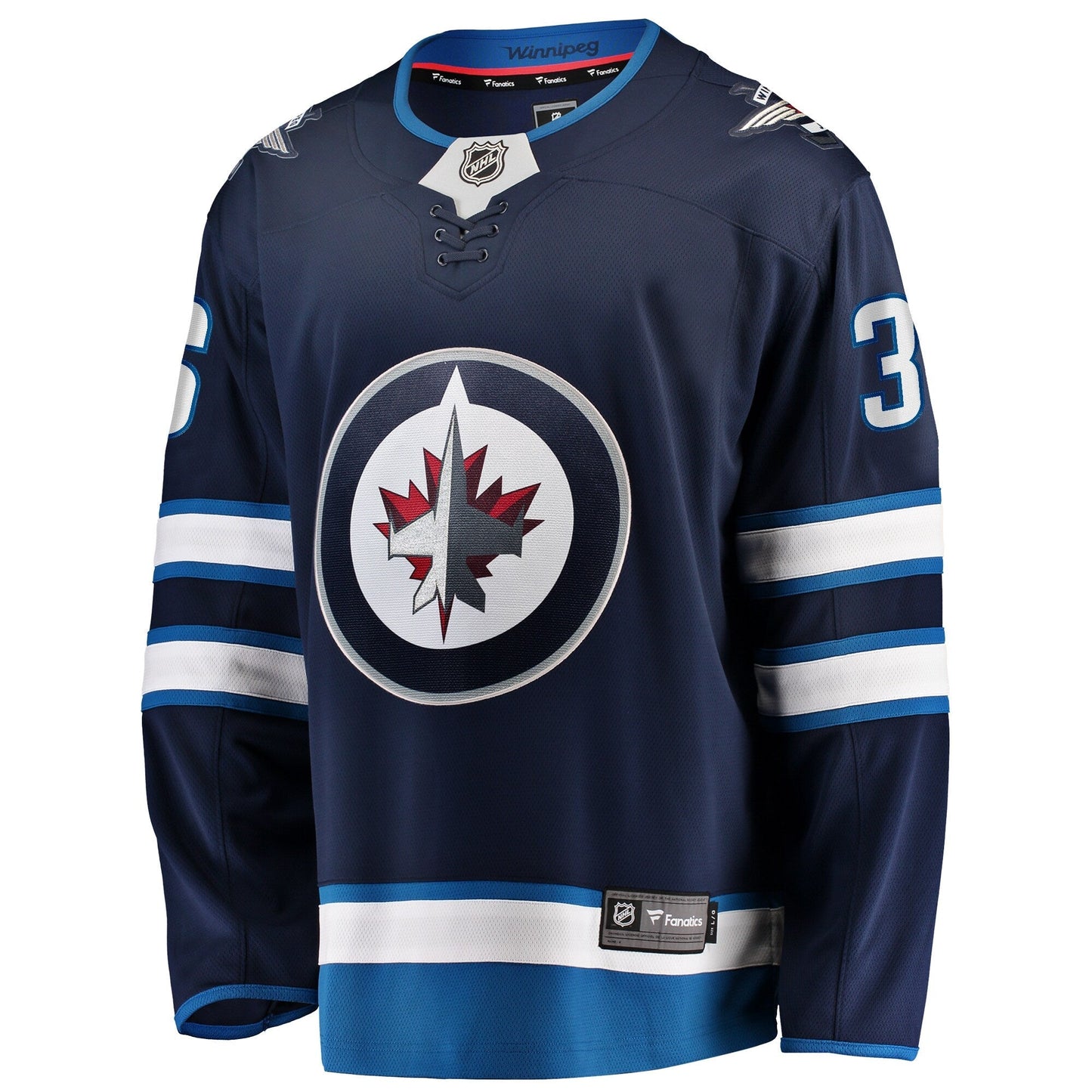 Men's Winnipeg Jets Morgan Barron Fanatics Navy Home Premier Breakaway Jersey