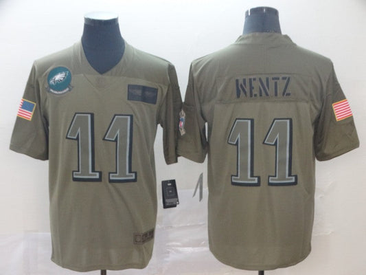 Men's Philadelphia Eagles Carson Wentz #11 Brown Team Game Jersey1