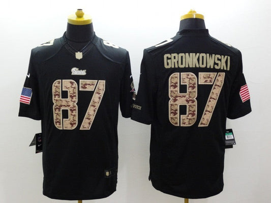 Men's New England Patriots Rob Gronkowski #87 Black Authentic Game Jersey1