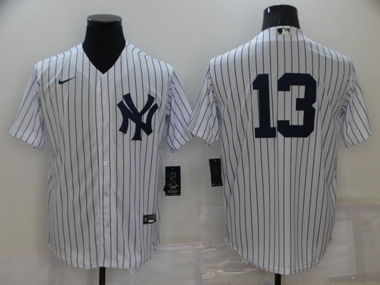 Men's New York Yankees Alex Rodriguez #13 White Replica Player Name Jersey1