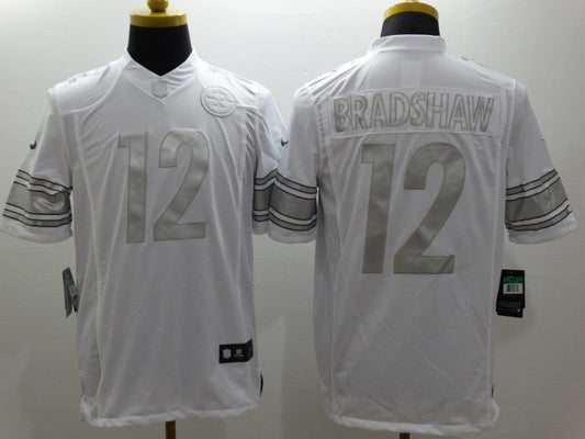 Men's Pittsburgh Steelers Terry Bradshaw #12 White Game Jersey1