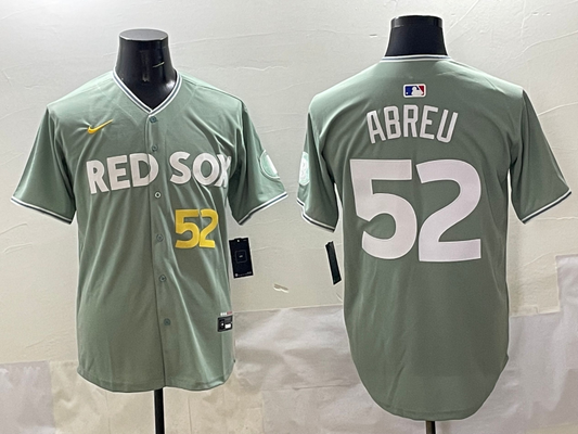 Men's Boston Red Sox Wilyer Abreu #52 Gray 2025 City Connect Limited Player Jersey