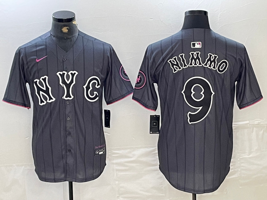 Men's New York Mets Brandon Nimmo #9 Graphite 2024 City Connect Limited Player jersey
