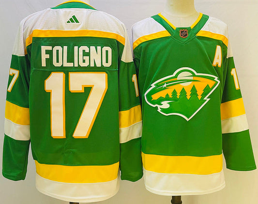 Men's Minnesota Wild Marcus Foligno #17 Green Player Game jersey