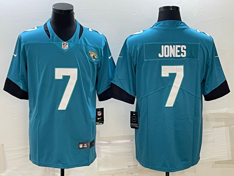 Men's Jacksonville Jaguars Zay Jones #7 Teal Game Jersey1