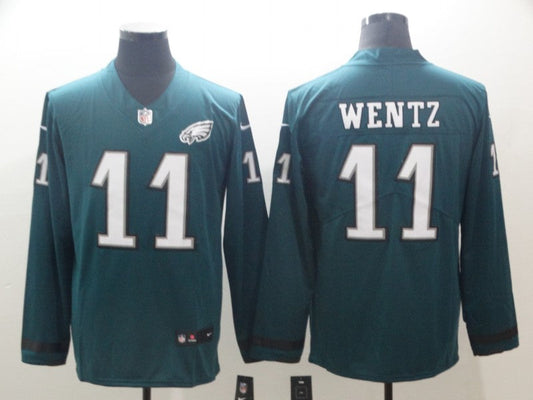 Men's Philadelphia Eagles Carson Wentz #11 Midnight Green Team Game Jersey1