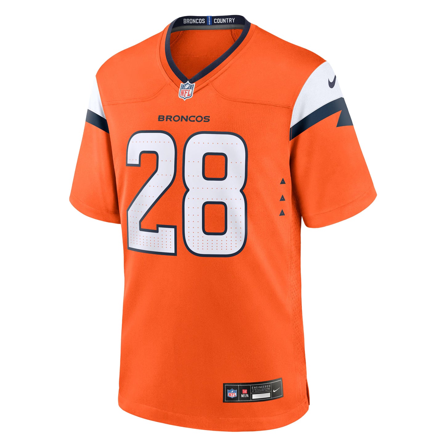 Denver Broncos Tyler Badie Orange Team Game Jersey