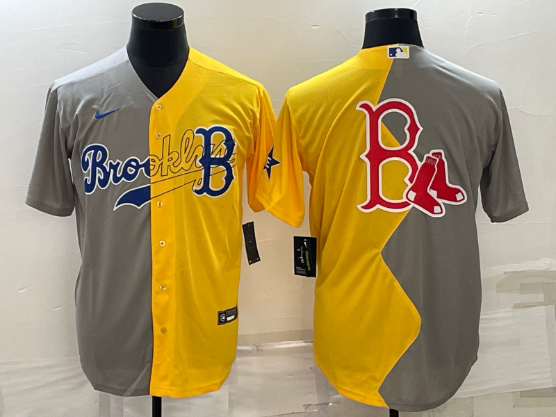 Men's Boston Red Sox Yellow/Gray Alternate Replica Player jersey