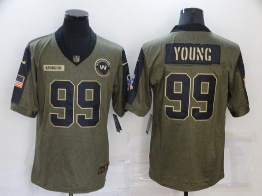Men's Washington Commanders Chase Young #99 Brown Game Jersey1