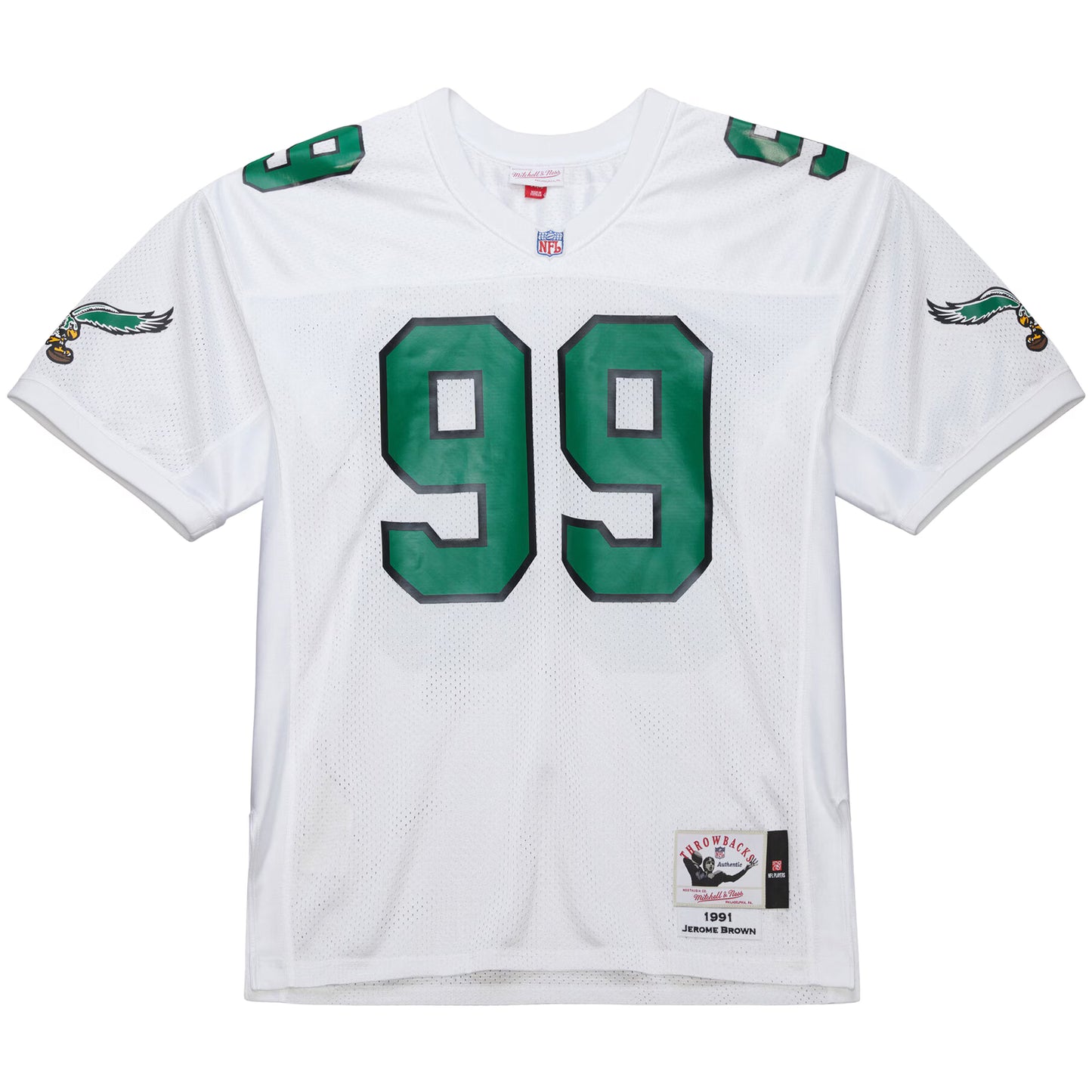 Philadelphia Eagles Jerome Brown Mitchell & Ness White 1991 Authentic Throwback Retired Player Jersey