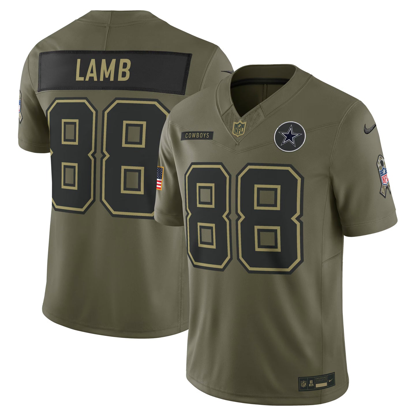 Dallas Cowboys CeeDee Lamb Olive 2025 Salute to Service Limited Jersey