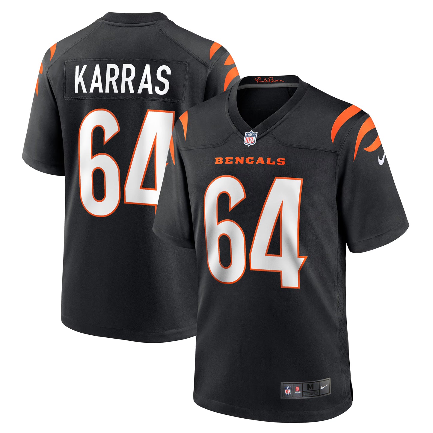 Cincinnati Bengals Ted Karras Black Game Player Jersey