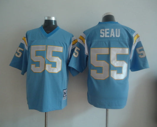 Men's San Diego Chargers Junior Seau Mitchell & Ness Blue Legacy Replica Jersey1