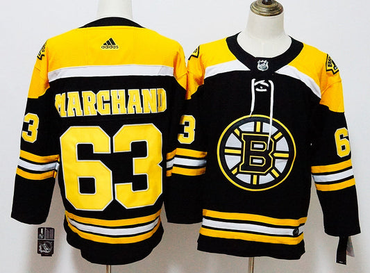 Men's Boston Bruins Brad Marchand #63 Black Replica Player Game jersey