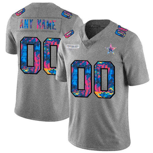 Custom1 Dallas Cowboys Gray Crucial Catch Vapor Limited Football Jerseys