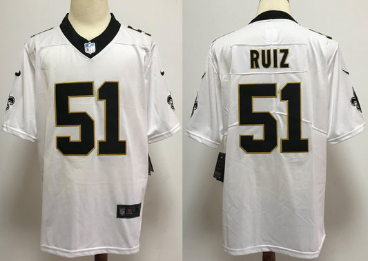 Men's New Orleans Saints Cesar Ruiz #51 White Game Jersey1