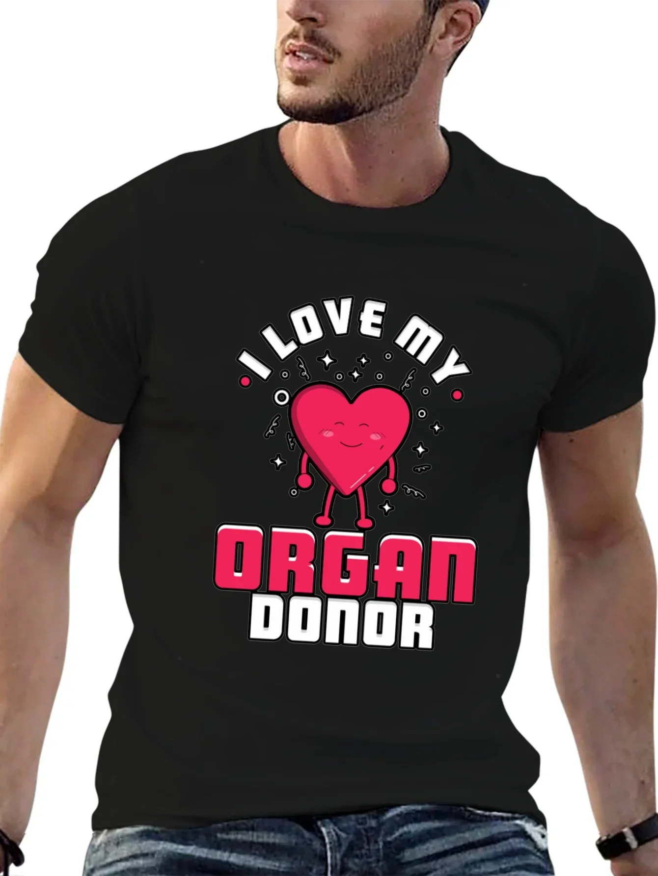 I Love My Organ Donor Black T-Shirt