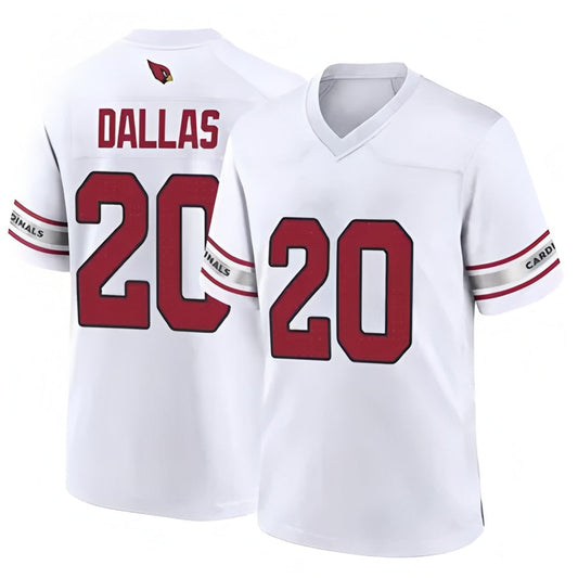A.Cardinals #20 DeeJay Dallas Player White Home Game Football Jerseys