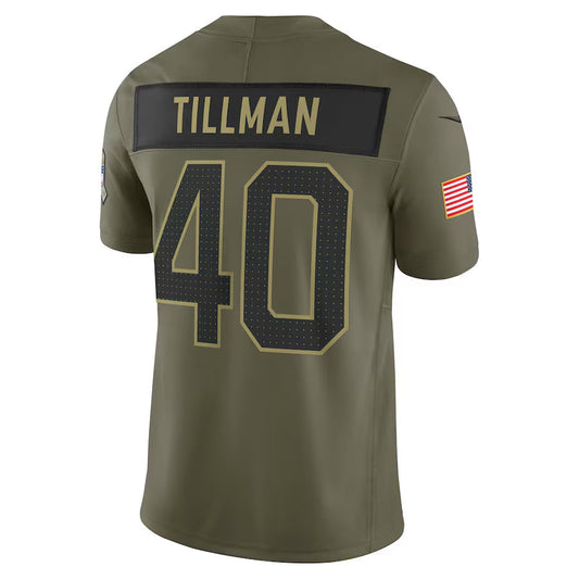 A.Cardinals #40 Pat Tillman Player Olive Salute to Service Retired Limited Football Jerseys