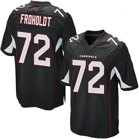 A.Cardinals #72 Hjalte Froholdt Player Black Alternate Game Football Jerseys