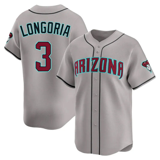 A.Diamondbacks #3 Evan Longoria Player Gray Limited Elite Home Baseball Jerseys
