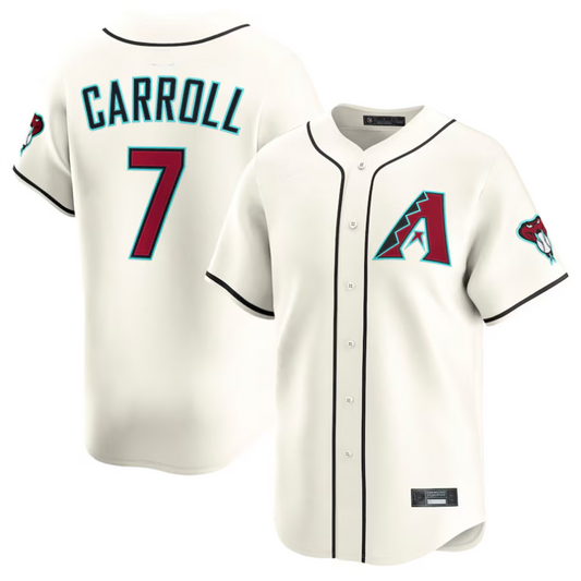 A.Diamondbacks #7 Corbin Carroll Cream Limited Player Jersey American Stitched Baseball Jerseys