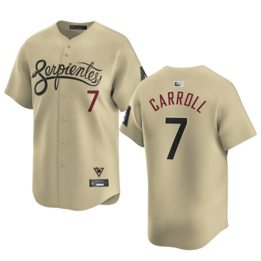 A.Diamondbacks #7 Corbin Carroll Player Gold Home Limited Baseball Jerseys