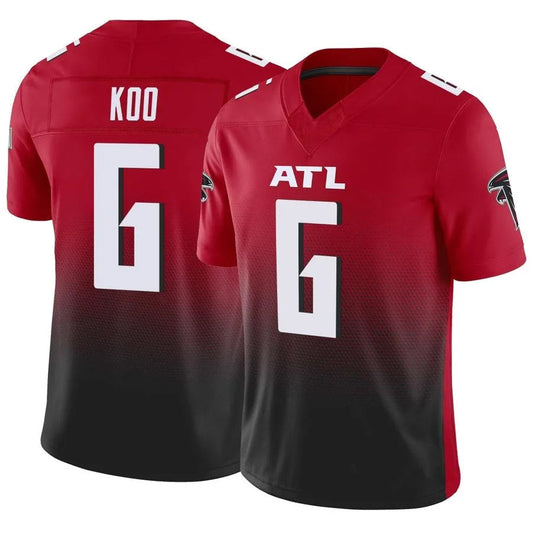 A.Falcons #6 Younghoe Koo Player Red Vapor F.U.S.E. Limited Elite Football Jerseys