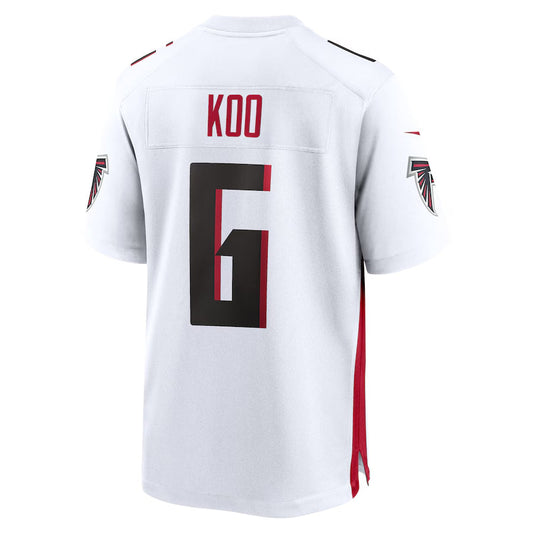 A.Falcons #6 Younghoe Koo Player White Home Game Football Jerseys
