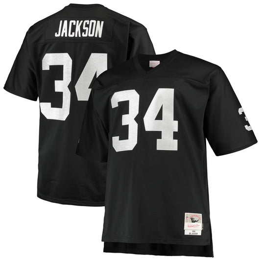 Las Vegas Raiders Bo Jackson Mitchell & Ness Black Big & Tall 1988 Retired Player Replica Jersey