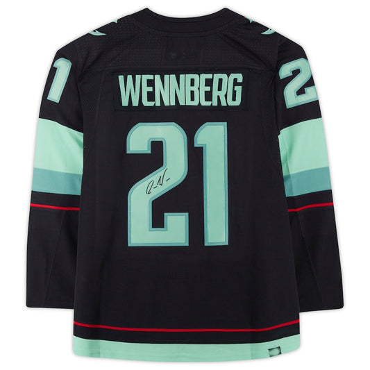 S.Kraken #21 Alex Wennberg   with Inaugural Season Jersey Patch Blue Stitched American Hockey Jerseys