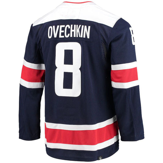 W.Capitals #8 Alex Ovechkin Alternate Captain Patch Primegreen  Pro Player Jersey Navy Stitched American Hockey Jerseys