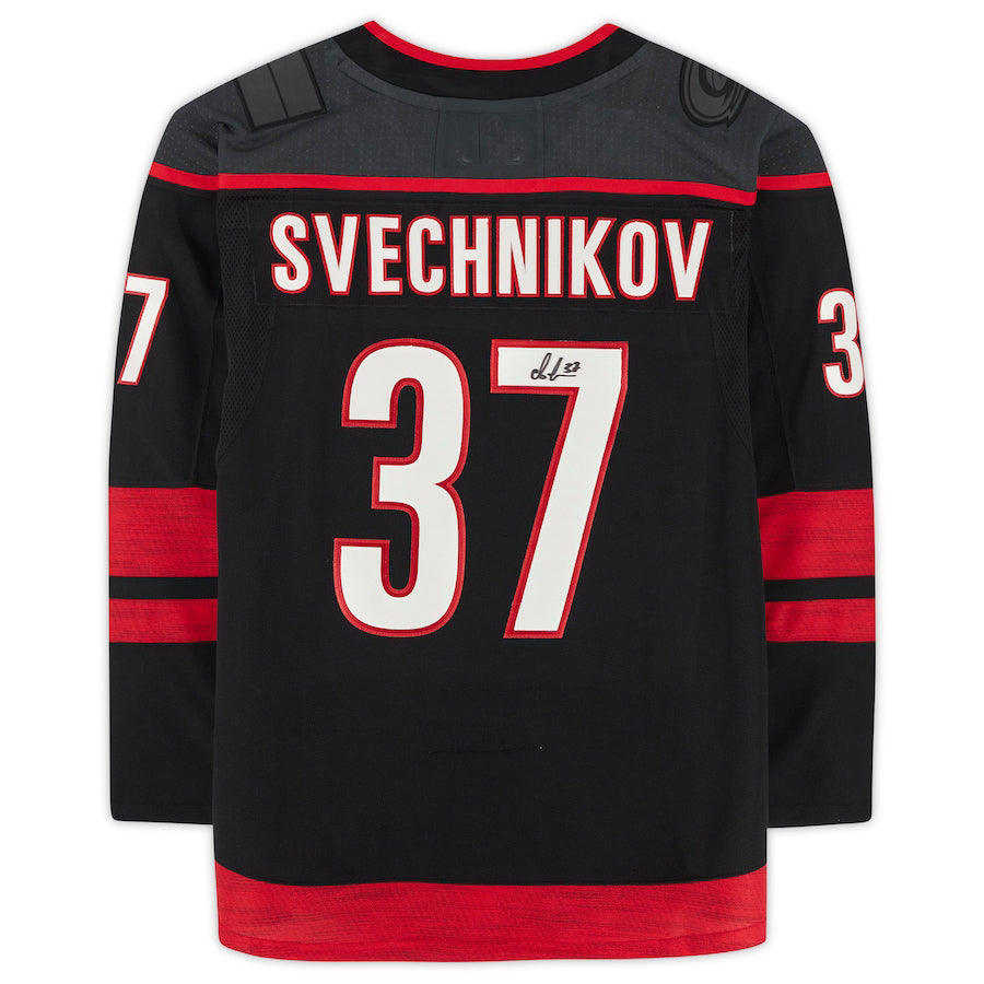 C.Hurricanes #37 Andrei Svechnikov   Jersey Black Stitched American Hockey Jerseys