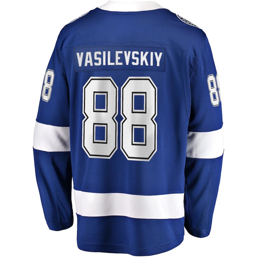 TB.Lightning #88 Andrei Vasilevskiy Home 2022 Stanley Cup Final Breakaway Player Jersey Blue Stitched American Hockey Jerseys