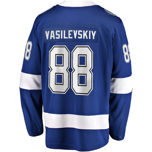 TB.Lightning #88 Andrei Vasilevskiy Home 2022 Stanley Cup Final Breakaway Player Jersey Blue Stitched American Hockey Jerseys
