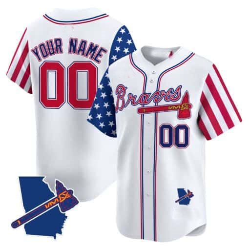 Custom Atlanta Braves 2024 Independence Day Vapor Premier Limited V2 ?All Stitched Baseball Jersey