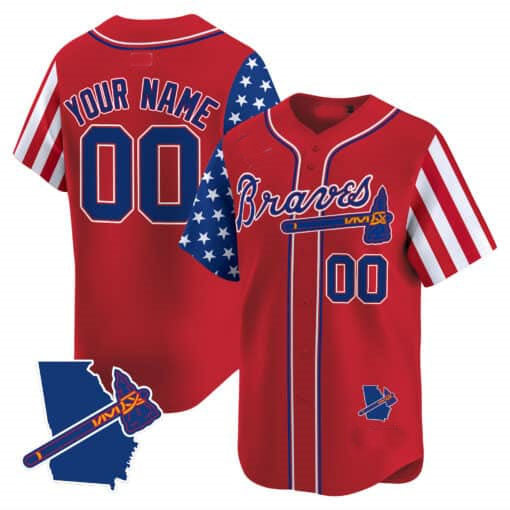 Custom Atlanta Braves 2024 Independence Day Vapor Premier Limited V2 ?All Stitched Baseball Jersey