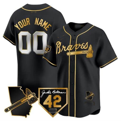 Custom Atlanta Braves 2024 Robinson & Georgia Patch Vapor Premier Limited ?All Stitched Baseball Jersey