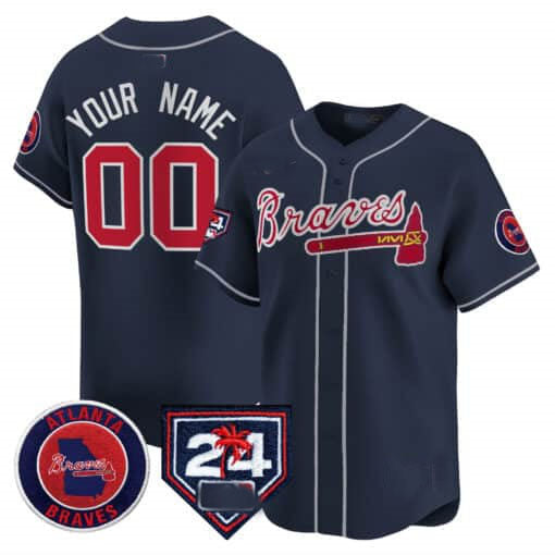 Custom Atlanta Braves 2024 Spring Training Patch Vapor Premier Limited ?All Stitched Baseball Jersey