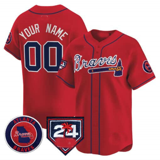 Custom Atlanta Braves 2024 Spring Training Patch Vapor Premier Limited ?All Stitched Baseball Jersey