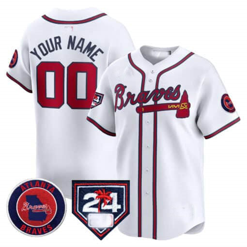 Custom Atlanta Braves 2024 Spring Training Patch Vapor Premier Limited ?All Stitched Baseball Jersey