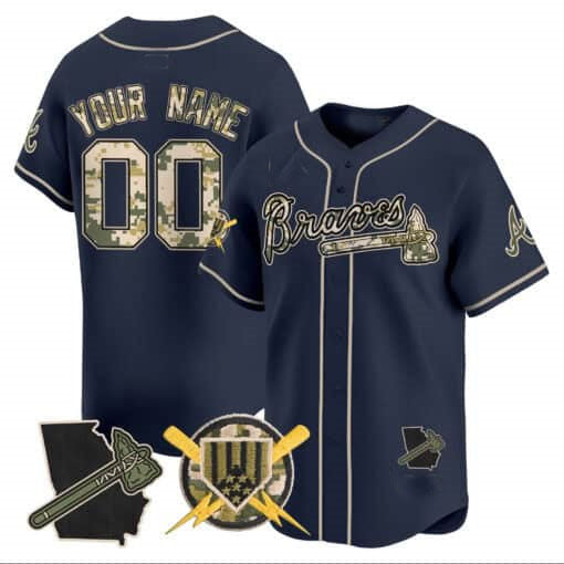 Custom Atlanta Braves Armed Forces Day Vapor Premier Limited ?All Stitched Baseball Jersey