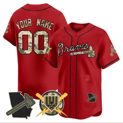 Custom Atlanta Braves Armed Forces Day Vapor Premier Limited ?All Stitched Baseball Jersey