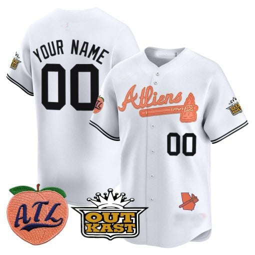 Custom Atlanta Braves Atliens & Peach Vapor Premier Limited C All Stitched Baseball Jersey